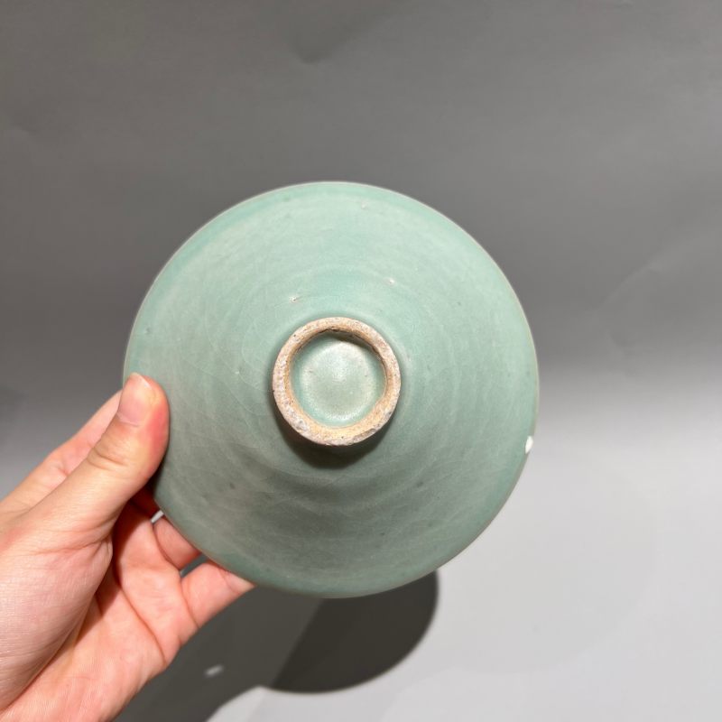 明代 龙泉窑粉青釉斗笠盏 - 图6