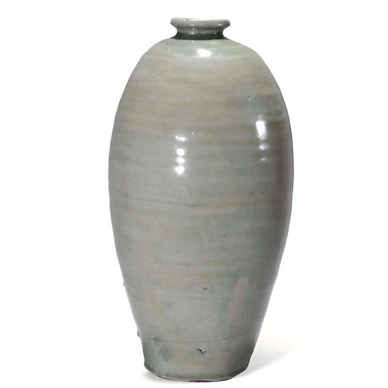明代 河南青瓷橄榄梅瓶 - 图1