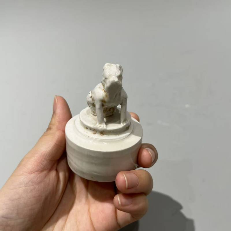 明代 白釉龙首执壶 - 图4