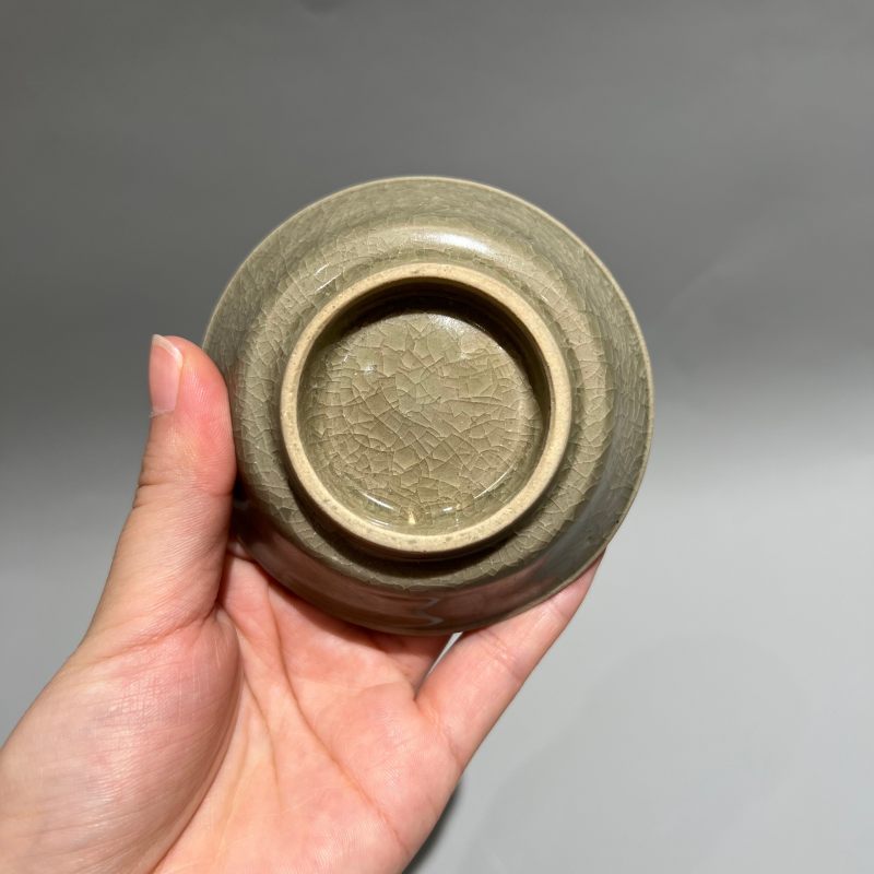 明代 龙泉窑青釉直边小洗 - 图5