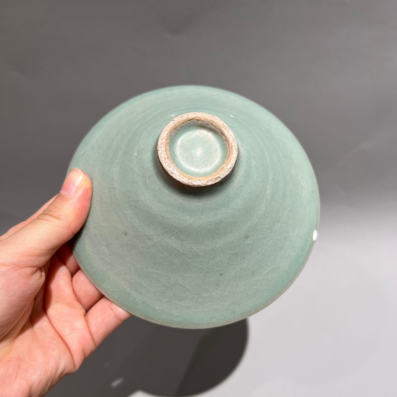明代 龙泉窑粉青釉斗笠盏 - 图7