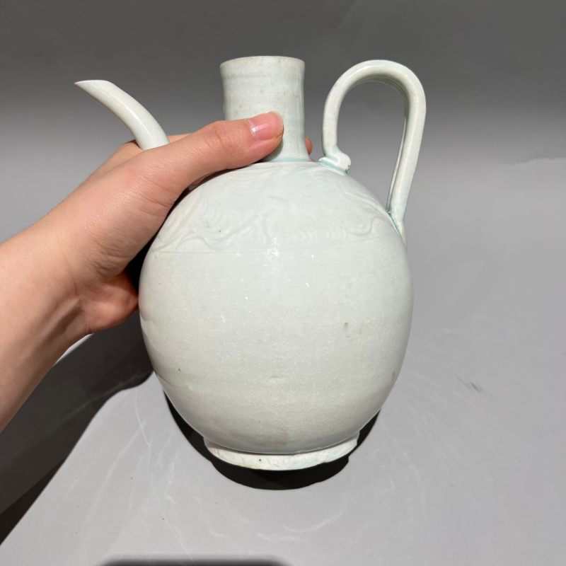 明代 青白釉狮子纽执壶 - 图11