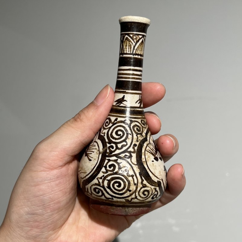明代 吉州窑彩绘瓶 - 图8