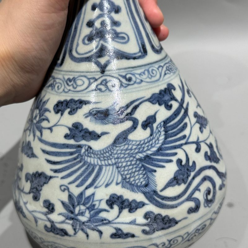 元代 青花凤纹玉壶春瓶 - 图10