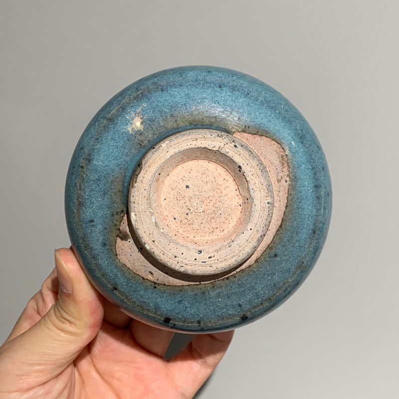 明代 钧窑天蓝釉罗汉杯 - 图4