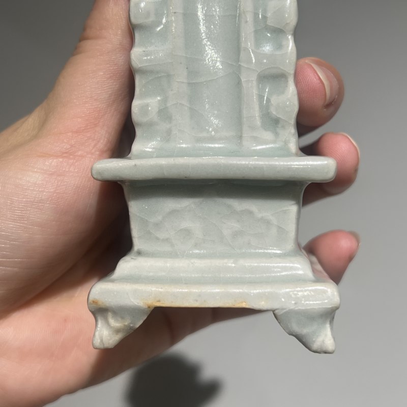 明代 青白釉琮式瓶一对 - 图11