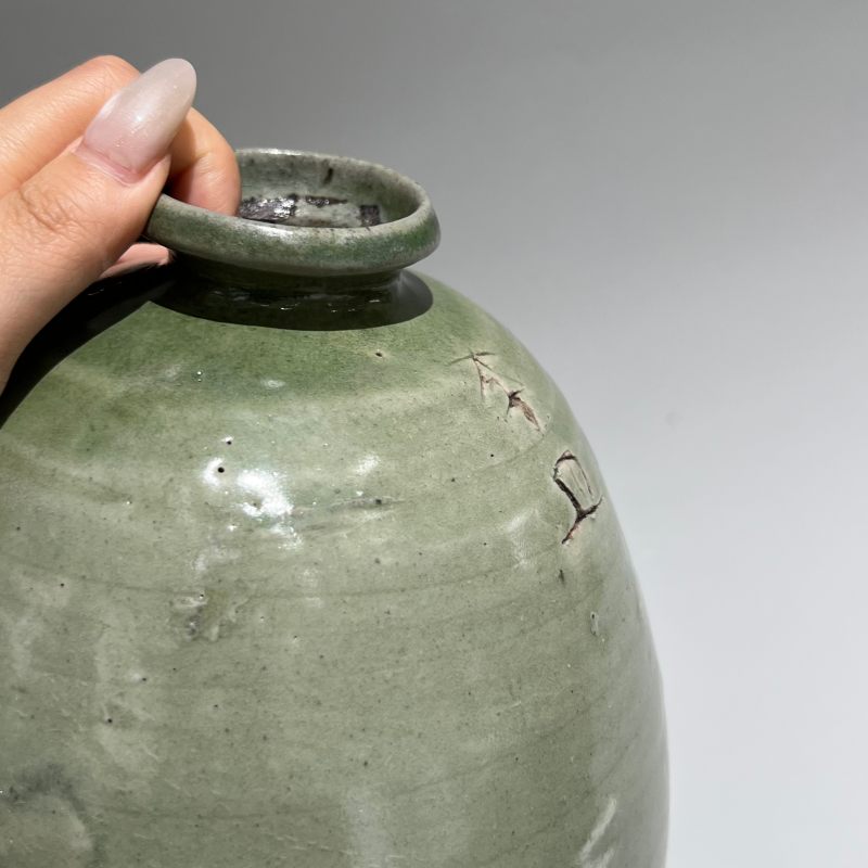 明代 河南青瓷橄榄梅瓶 - 图4