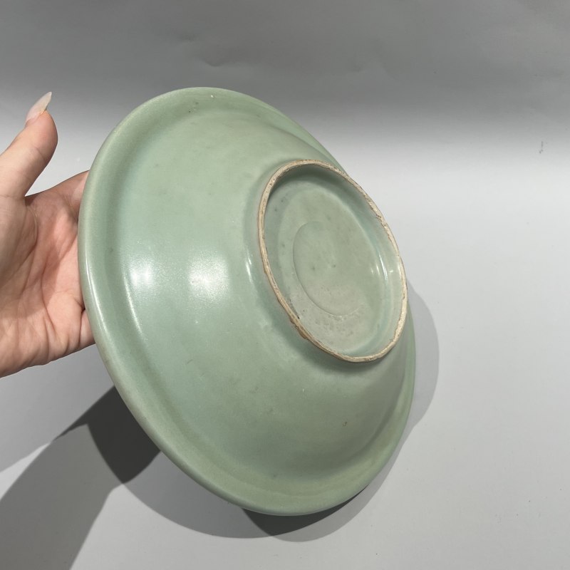 明代 龙泉窑梅子青釉大洗 - 图6