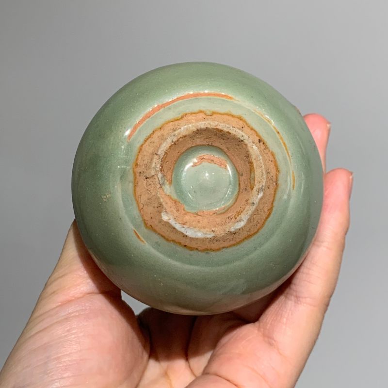 明代 龙泉窑梅子青釉葫芦瓶 - 图4