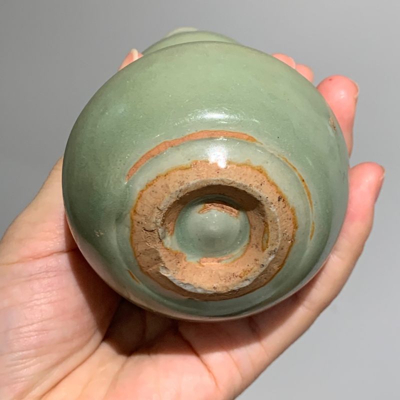 明代 龙泉窑梅子青釉葫芦瓶 - 图5