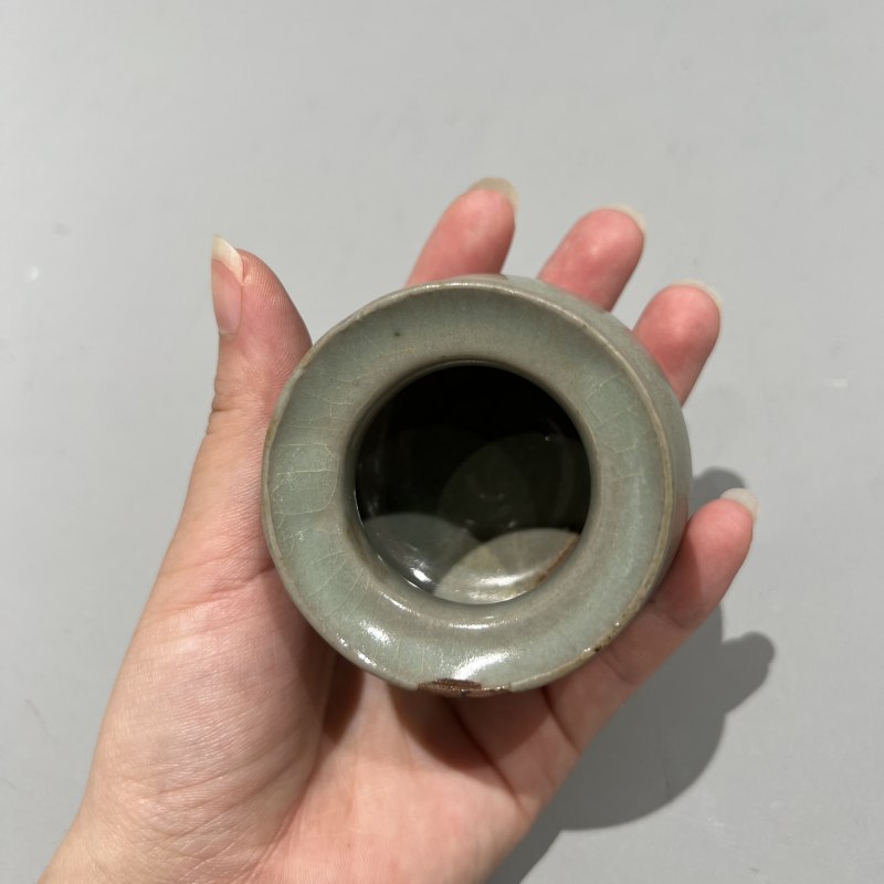 明代 青釉三足小琴炉 - 图4
