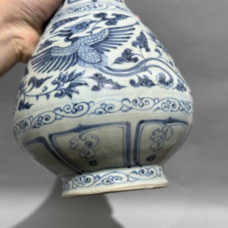 元代 青花凤纹玉壶春瓶 - 图13