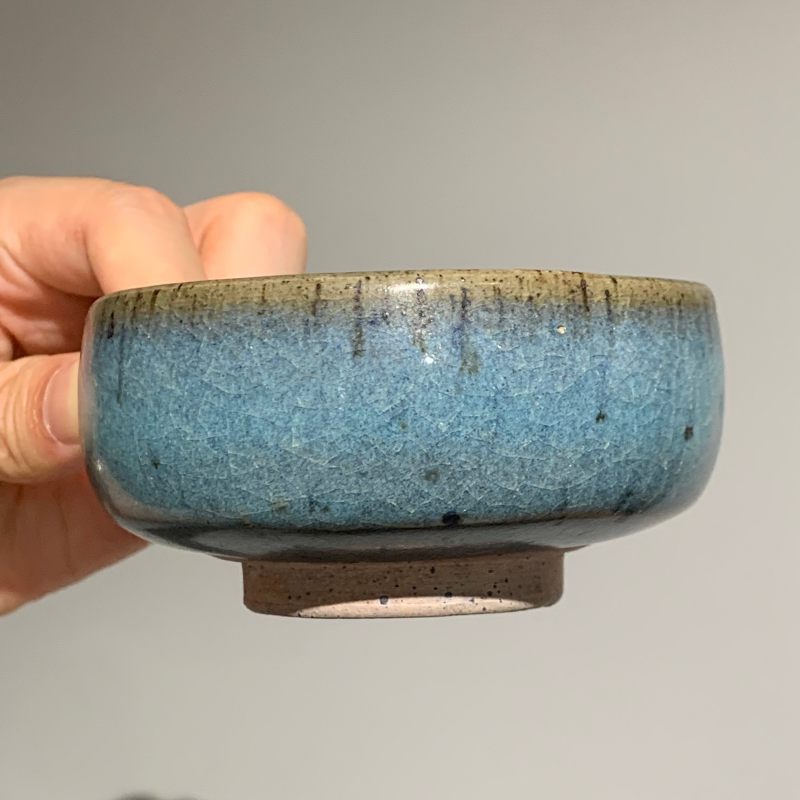 明代 钧窑天蓝釉罗汉杯 - 图7