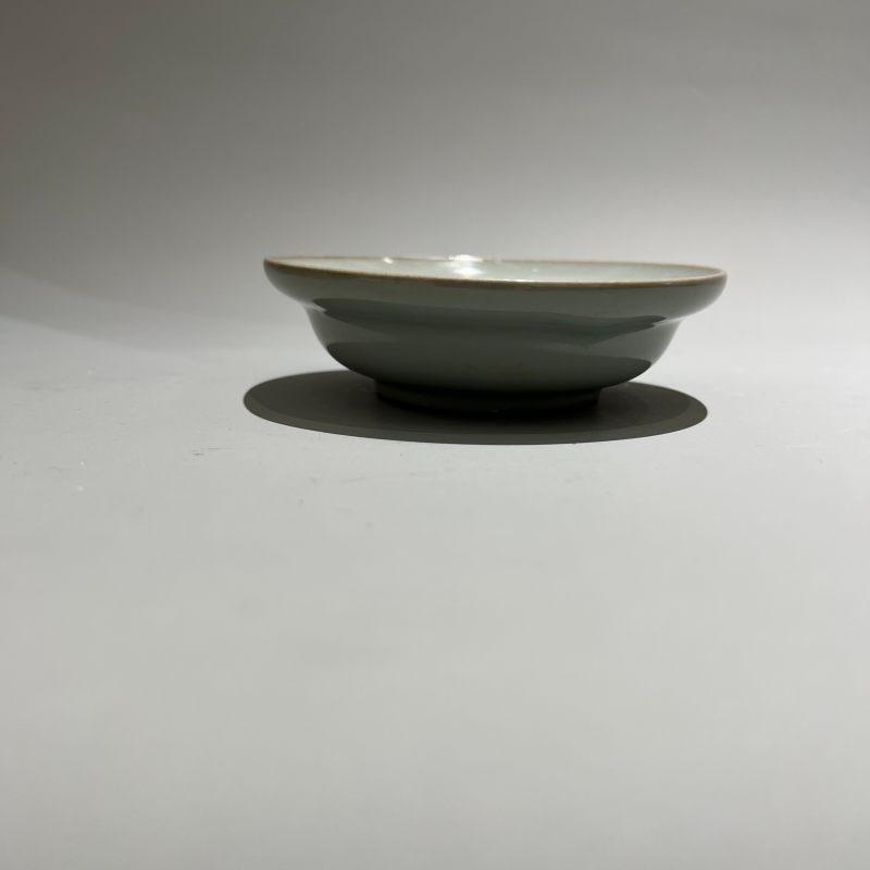 明代 龙泉窑灰青釉官帽洗 - 图4