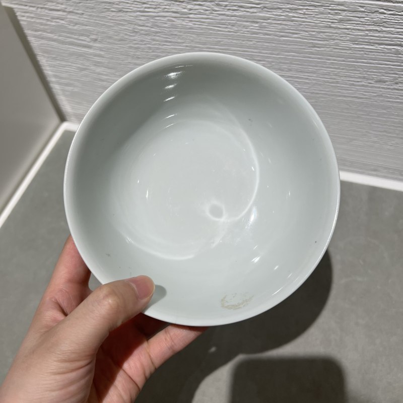 清雍正 黄地绿彩双龙碗 - 图4