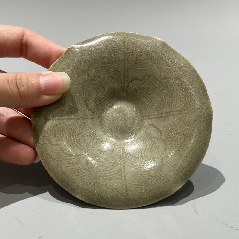 明代 青釉刻花笔洗 - 图4
