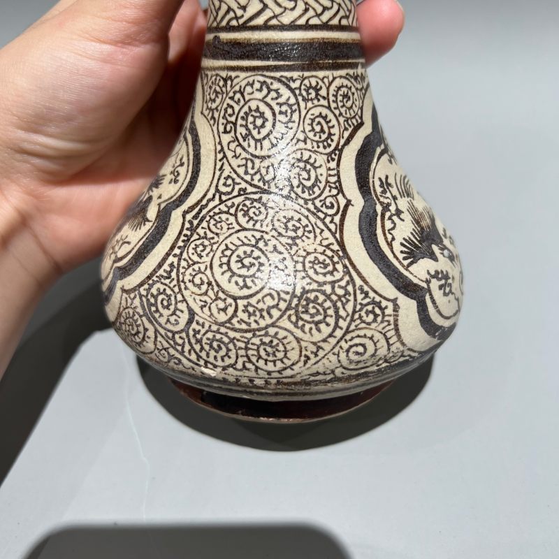 明代 吉州窑四凤长颈瓶 - 图7