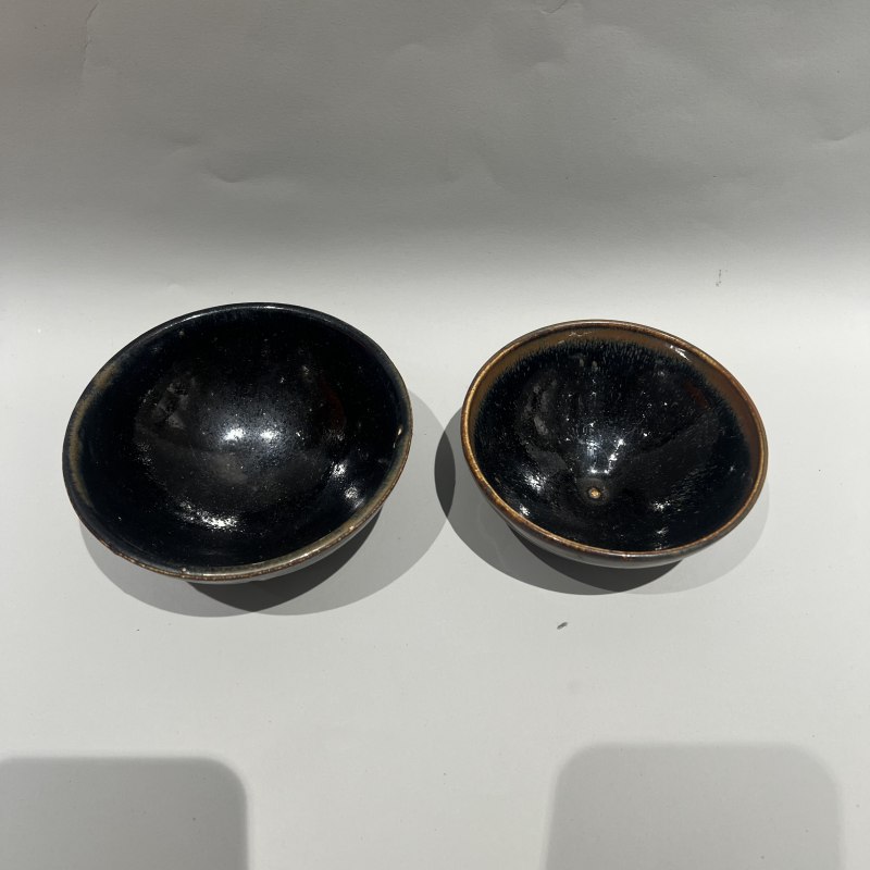 明代 黑釉盏、黑釉兔毫盏一组 - 图5