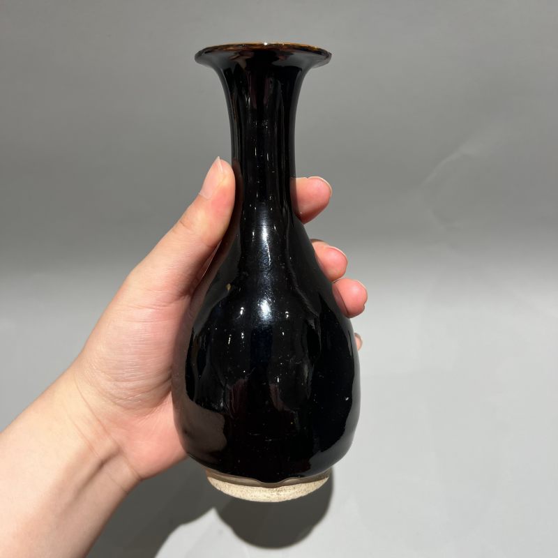 明代 黑釉玉壶春瓶 - 图2
