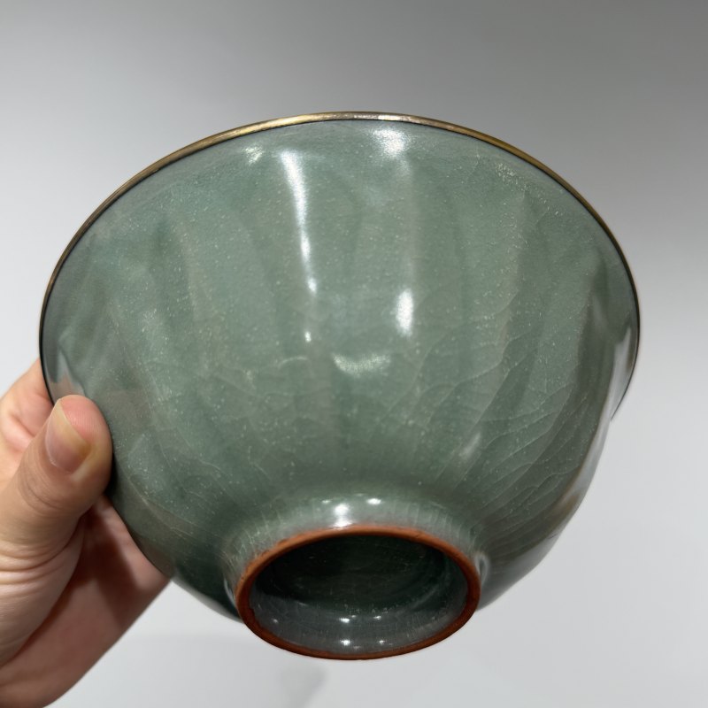 明代 龙泉窑粉青釉莲瓣纹碗 - 图7