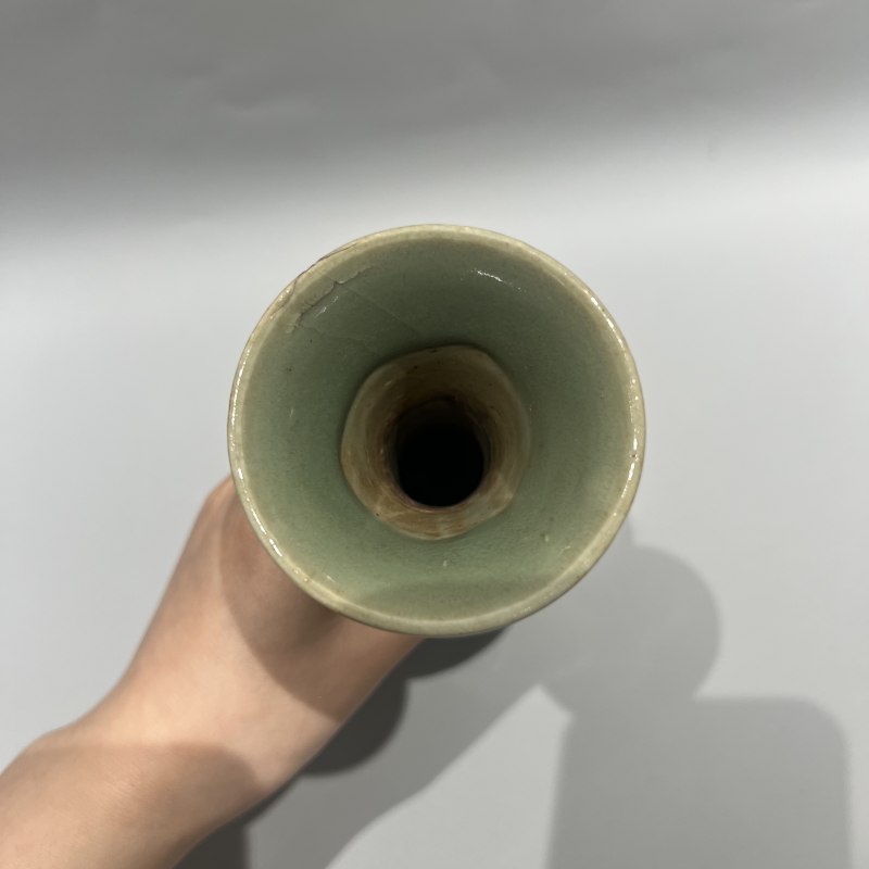 明代 龙泉窑梅子青釉刻花玉壶春瓶 - 图3