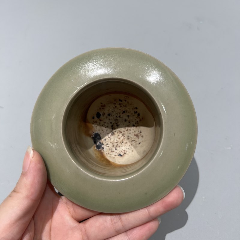 明代 青釉剔花行炉 - 图5