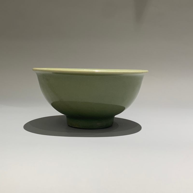 明代 龙泉窑梅子青釉素面宫碗 - 图3