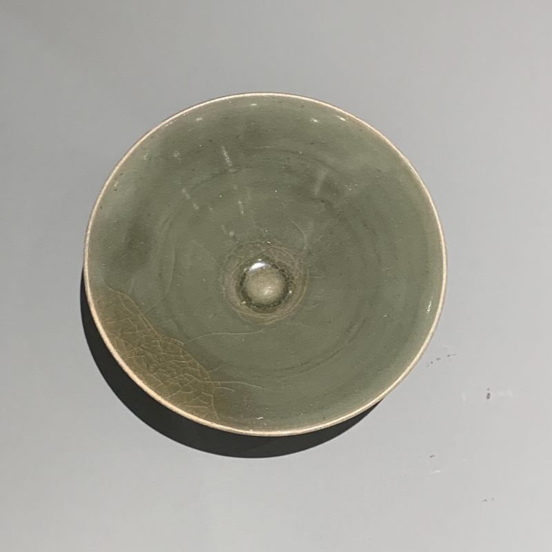 明代 龙泉窑青釉斗笠盏 - 图3