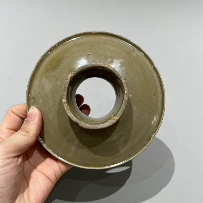 明代 高丽青黄釉盏托 - 图6