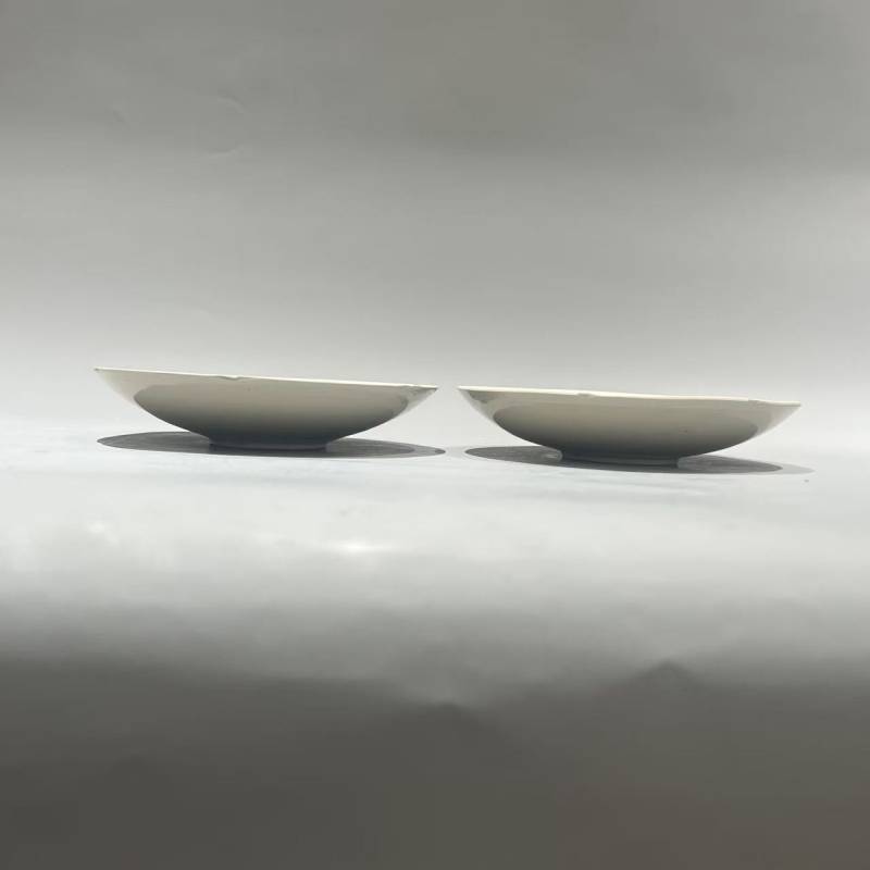 明代 白釉双鱼盘一对 - 图8