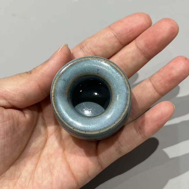明代 钧窑天蓝釉小琴炉 - 图3