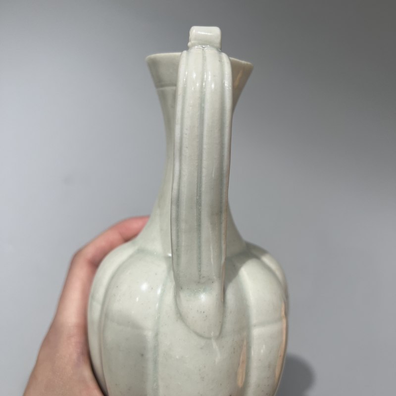 明代 青白釉瓜棱执壶 - 图8