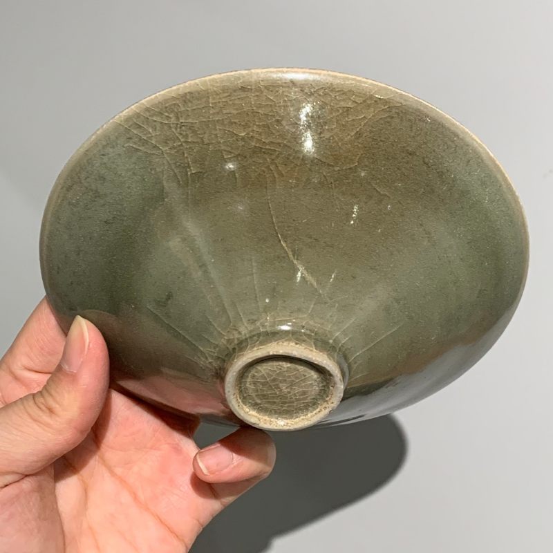 明代 龙泉窑青釉斗笠盏 - 图6
