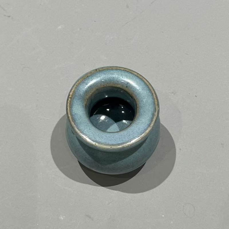 明代 钧窑天蓝釉小琴炉 - 图5