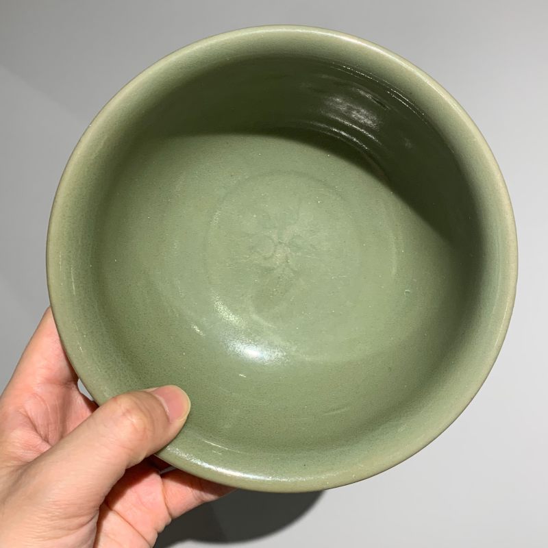 明代 龙泉窑梅子青釉素面宫碗 - 图8