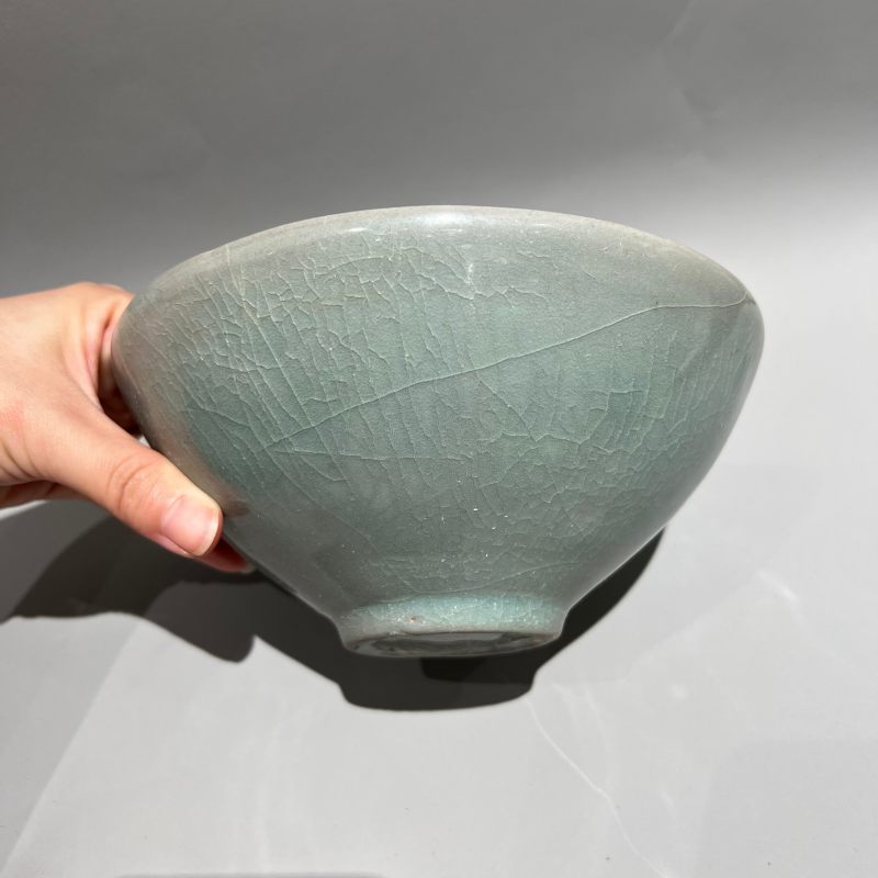 明代 高丽天青印花大碗 - 图3