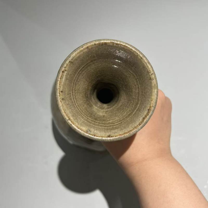 明代 黄釉刻花玉壶春瓶 - 图3