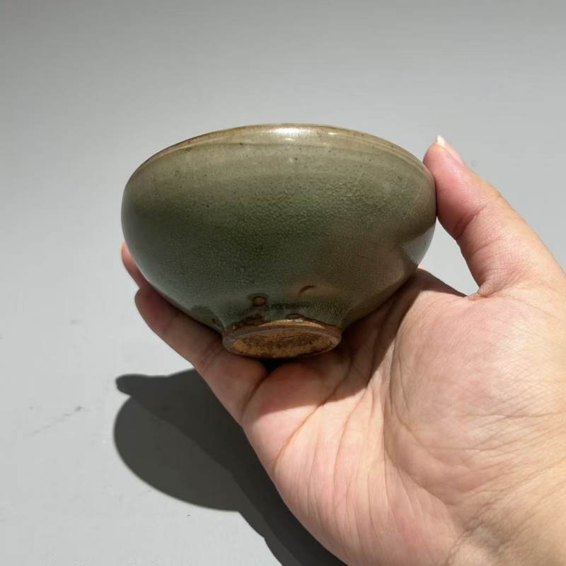 明代 青釉敛口杯 - 图3