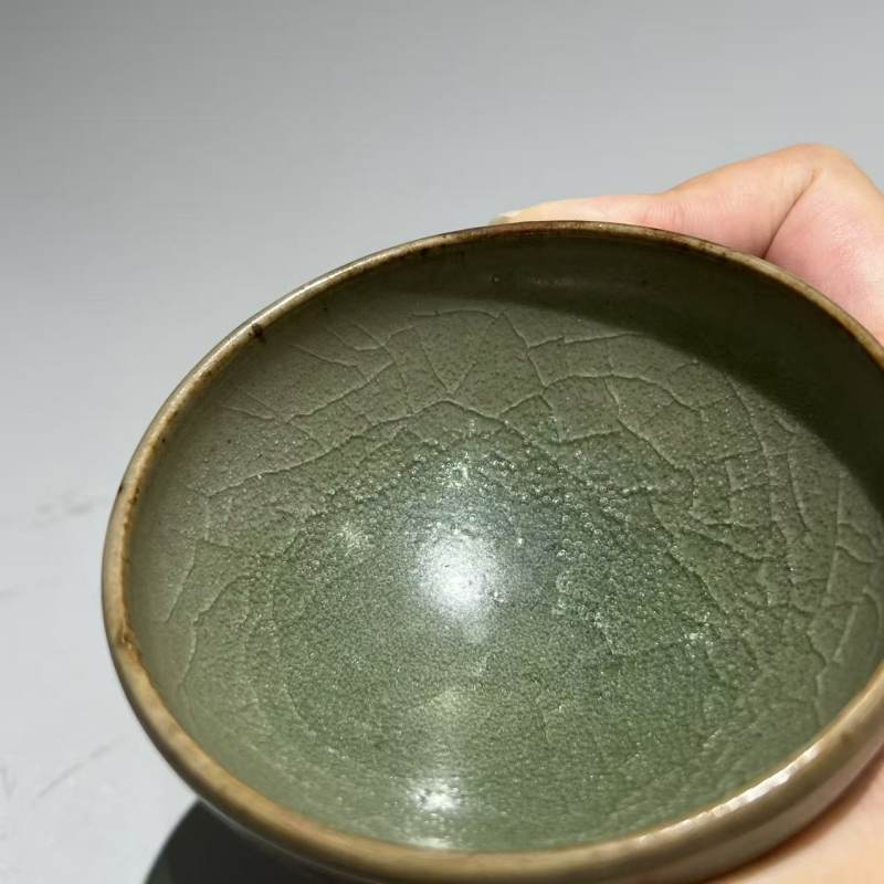 明代 青釉敛口杯 - 图5