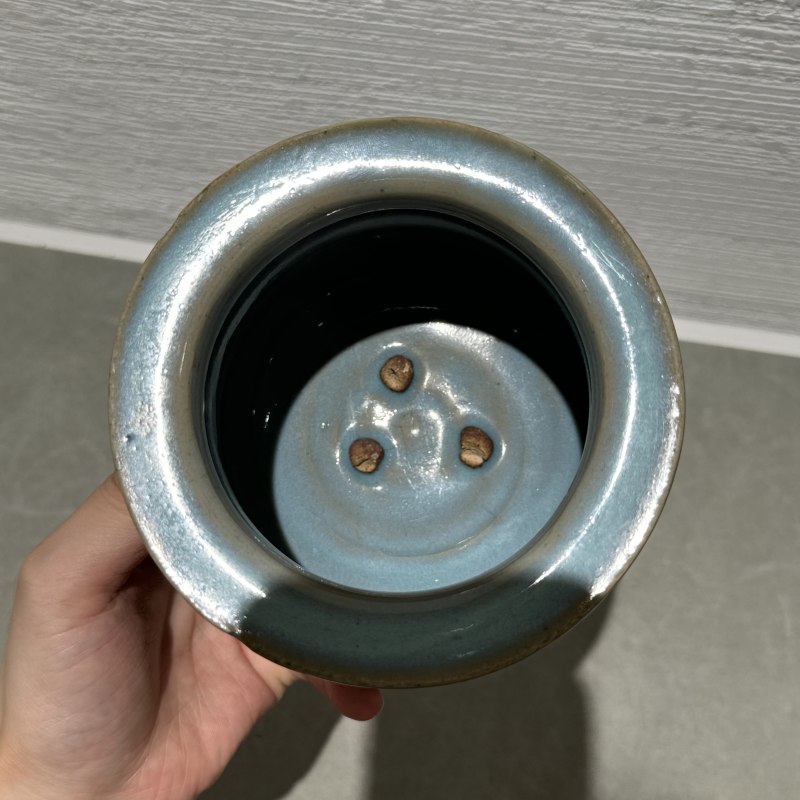 明代 钧窑天蓝釉三足炉 - 图5