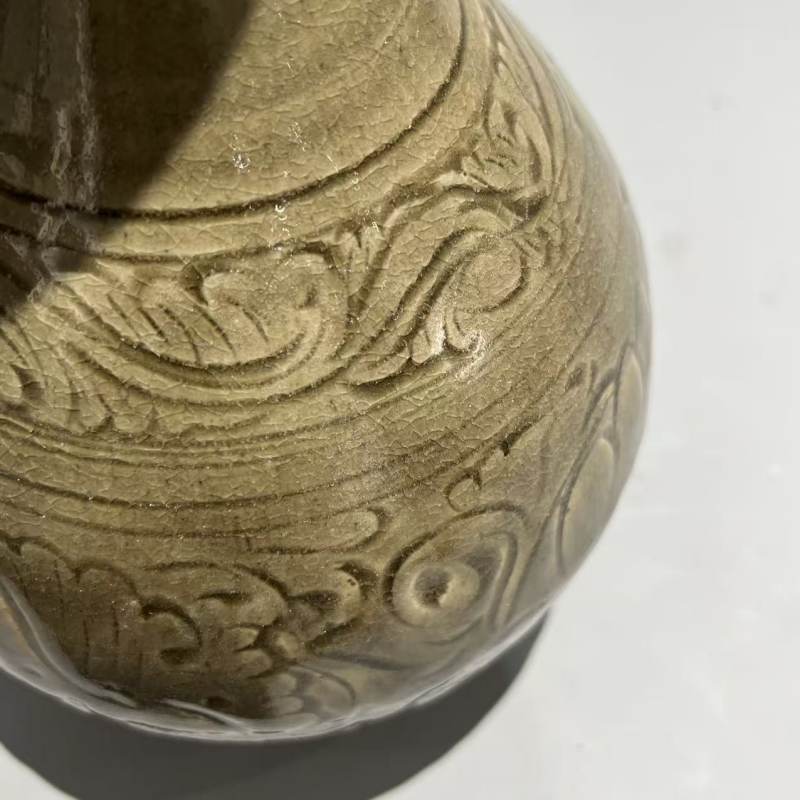 明代 黄釉刻花玉壶春瓶 - 图6