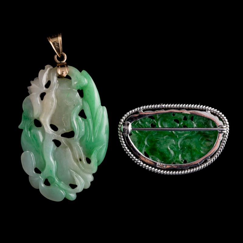 清代 翡翠佩飾兩件 | Two Chinese jadeite jewelry pieces, Qing dynasty - 图2