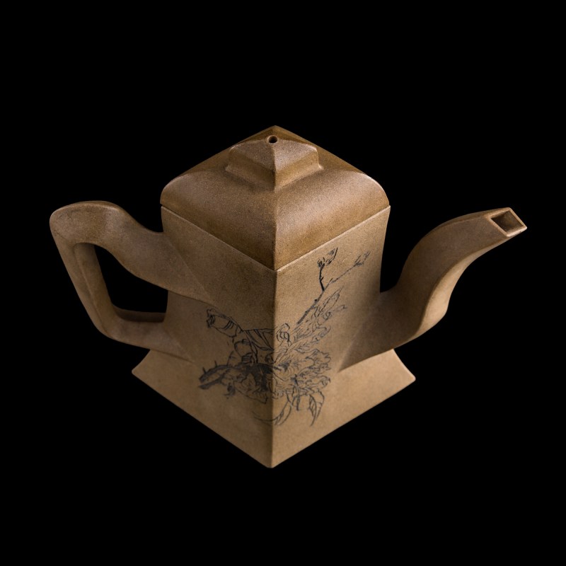 民國 鐵畫軒制蓮生款段泥詩文菱形壺 | A Chinese Duanni diamond-form inscribed teapot, carved by Liansheng, Republic period - 图5