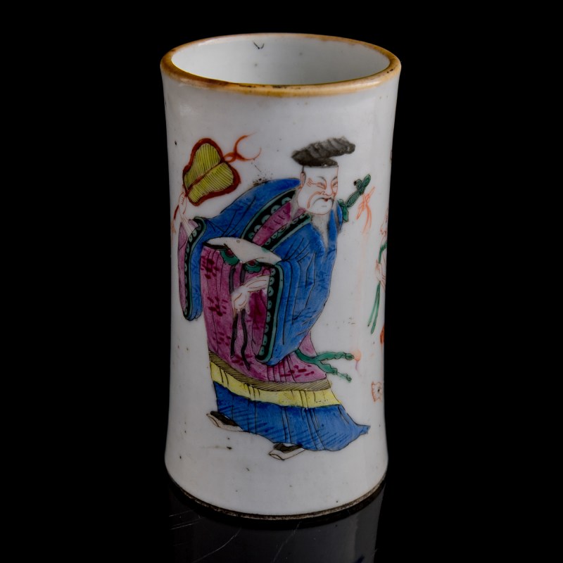 十九世紀早 粉彩八仙筆筒兩隻 | Two Chinese famille rose 'Eight Immortals' brushpots, early 19th century - 图5