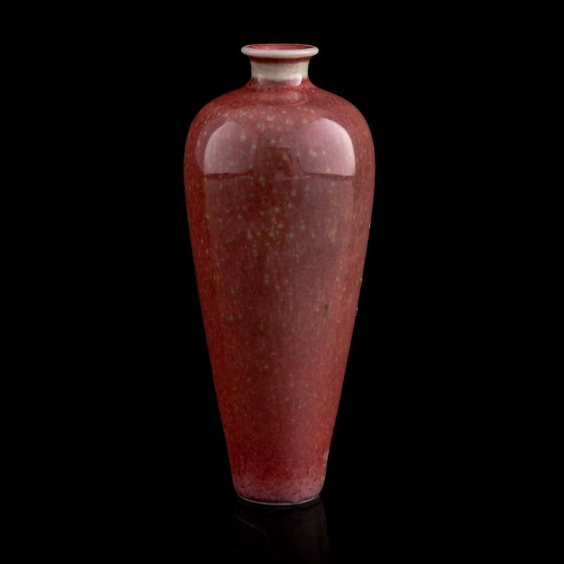 清代 豇豆紅梅瓶（附錦盒） | A Chinese peachbloom-glazed meiping vase, Qing dynasty - 图1