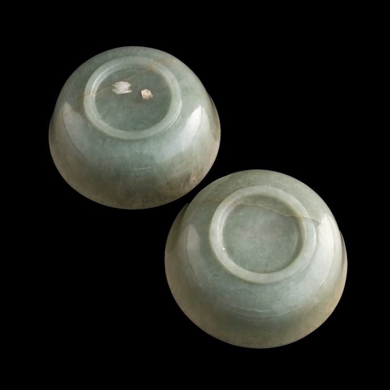 十八/十九世紀 玉碗一對 | A pair of Chinese jade bowls, 18th/19th century - 图7