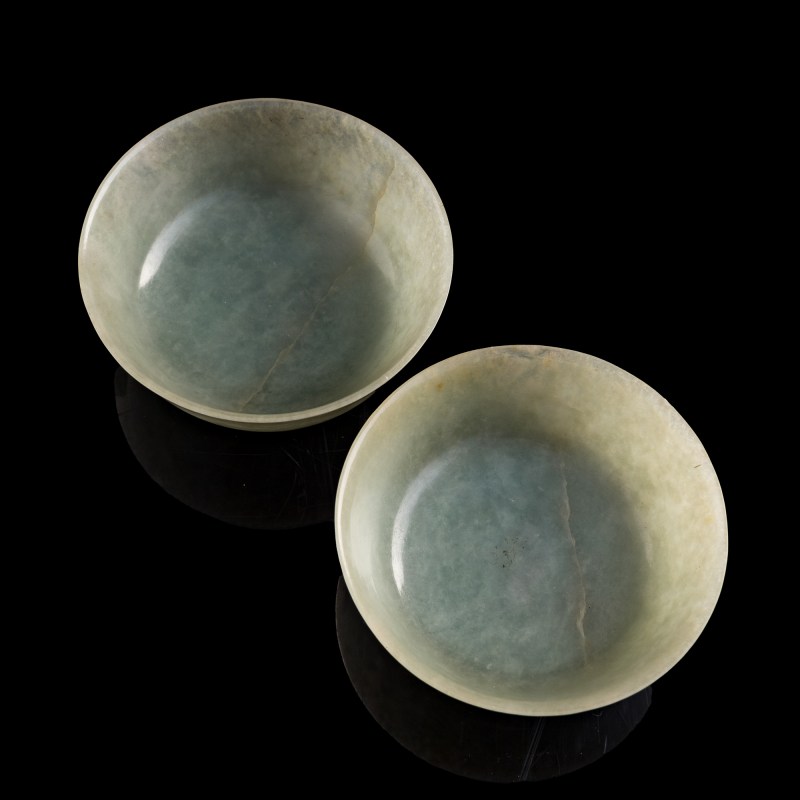 十八/十九世紀 玉碗一對 | A pair of Chinese jade bowls, 18th/19th century - 图8