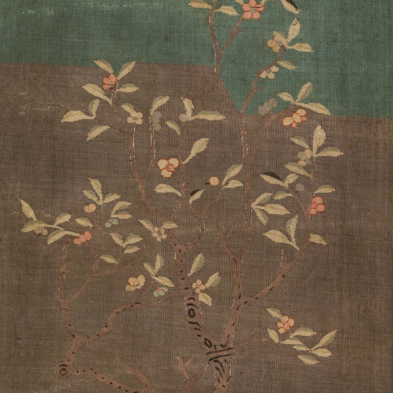 十九世紀 緙絲仕女童子立軸 | A Chinese kesi 'court lady' and 'boy' embroidery, 19th century - 图3