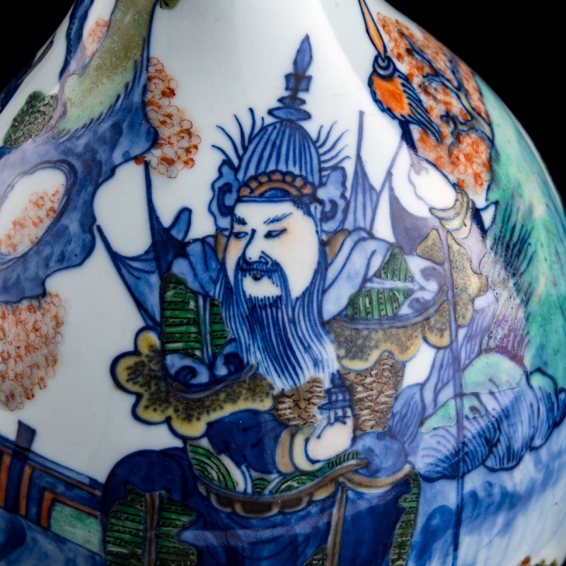 十九世紀 青花加彩西游記人物膽瓶 | A Chinese blue and enamel 'Journey to the West' danping vase, 19th century - 图8