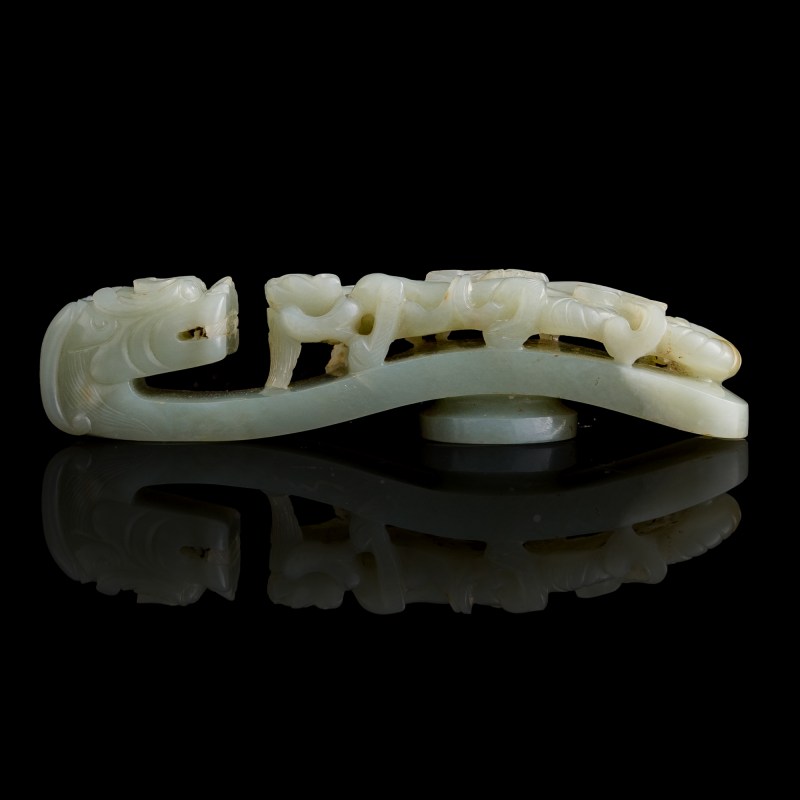 明代 玉龍勾 | A Chinese jade dragon belt hook, Ming dynasty - 图4
